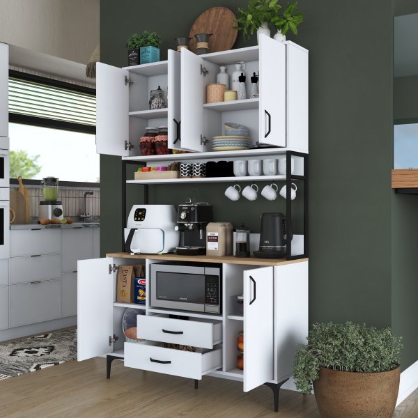 Jeriko kjøkkenskap 169 - Hvit/valnøtt Jeriko kjøkkenskap 169 - Hvit/valnøtt