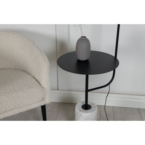 Malsta bordlampe - Hvit marmor / svart