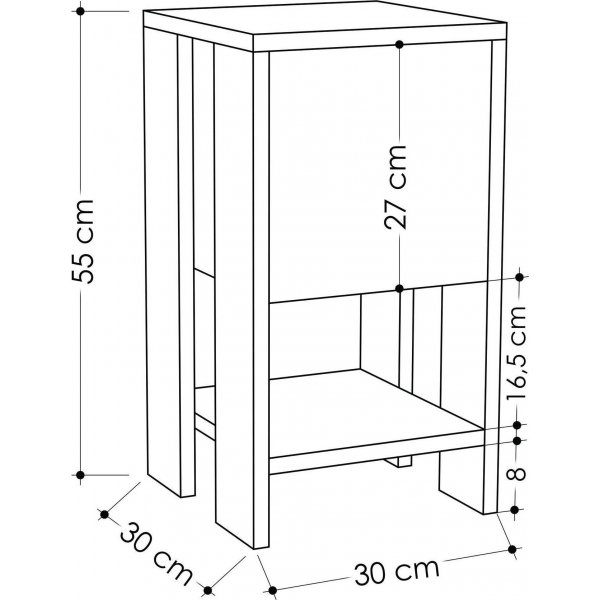 Ema nattbord - Antrasitt Ema nattbord - Antrasitt