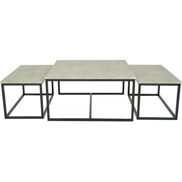Thorborg salongbord sett - Betongimitasjon/metall Thorborg salongbord sett - Betongimitasjon/metall
