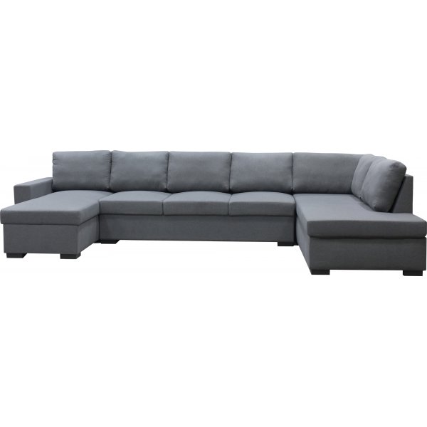 Solna mørkegrå vendbar U-sofa 367 cm + Møbelføtter Solna mørkegrå vendbar U-sofa 367 cm + Møbelføtter