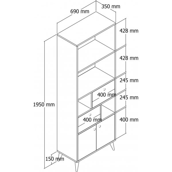 Ninova bokhylle - Hvit Ninova bokhylle - Hvit