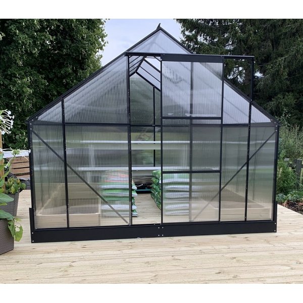 Drivhus Walk-in - 7,8 m - svart +