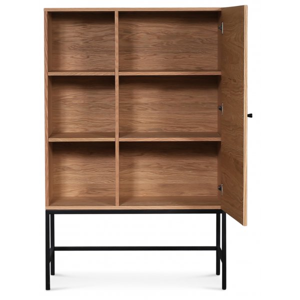 Stilo V.2 highboard - Oljet eik / Svart metall