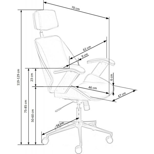 Skrivebordsstol i valnøtt/kremfarget øko-skinn Skrivebordsstol i valnøtt/kremfarget øko-skinn