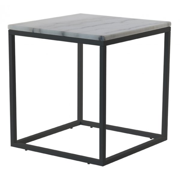 Accent sofabord 50 - Hvit marmor/svart understell