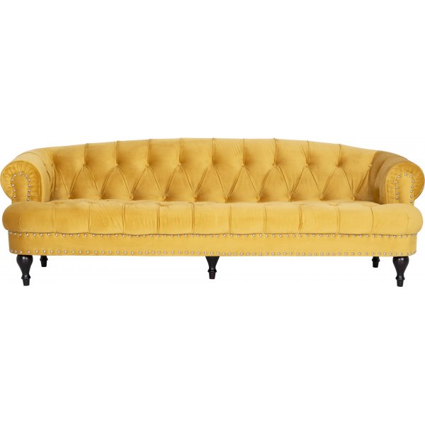 Oxford deluxe 3-seter chesterfield - Lvegul (flyel)
