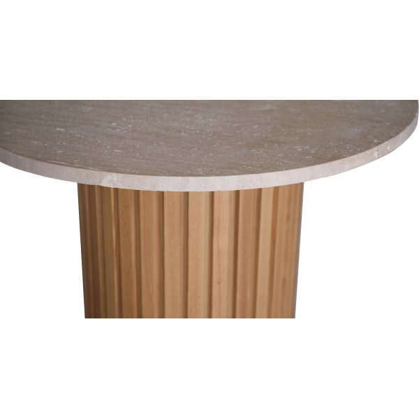 PiPi rundt spisebord Ø105 cm - Oljet eik / Travertinstein PiPi rundt spisebord Ø105 cm - Oljet eik / Travertinstein