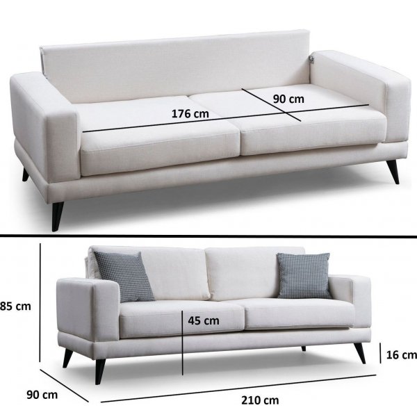 Nordic 3-seters sofa - Beige Nordic 3-seters sofa - Beige