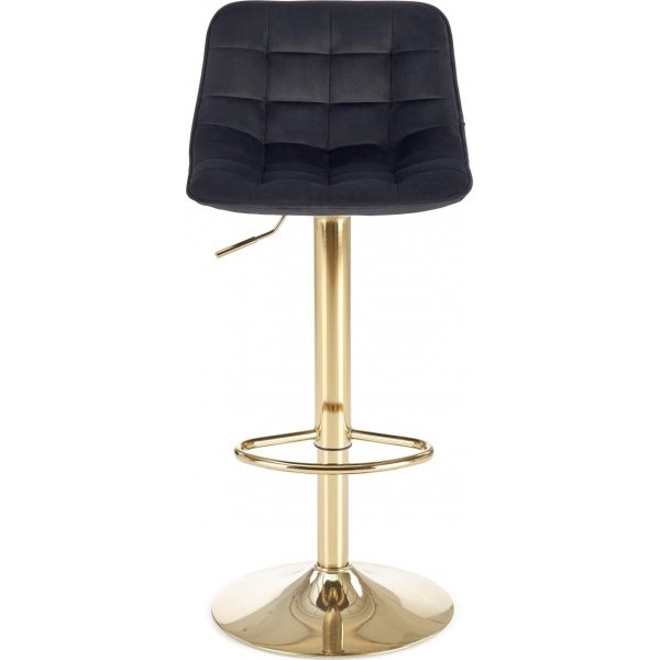 Barkrakk svart fløyel med gullfot - Setehøyde 62-84 cm Barkrakk svart fløyel med gullfot - Setehøyde 62-84 cm