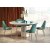 Muscat spisebord 120-160 x 120 cm - Gr marmor/lys gr/gull
