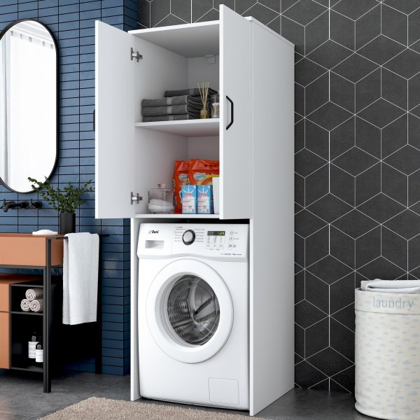 Lang vaskemaskinskap 110 - Hvit Lang vaskemaskinskap 110 - Hvit