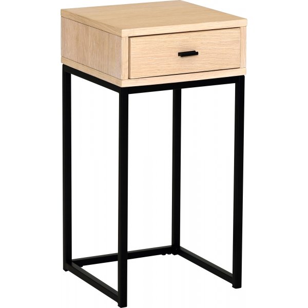 Regal nattbord H60 - Hvitpigmentert eikefiner/sort