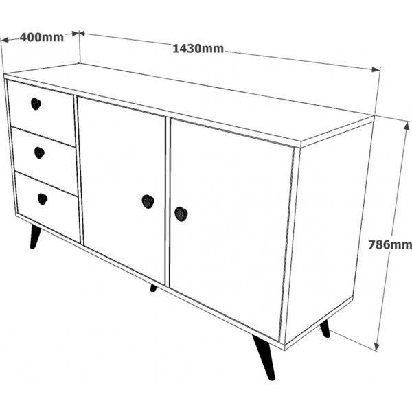 Vilamo skjenk 9 - Furu/antrasitt Vilamo skjenk 9 - Furu/antrasitt