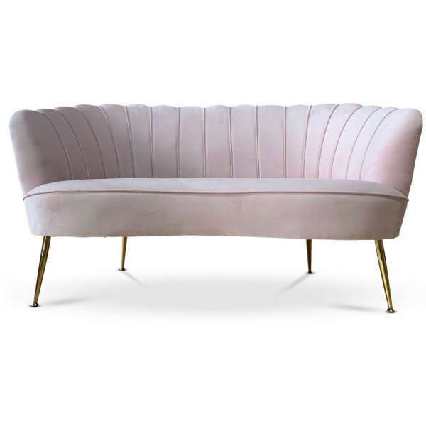Snckan 2-seter sofa - Rosa flyel / Messing
