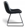 Texas spisegruppe med 6 Texas spisestoler Sort PU + Texas spisebord i betong 180x90 cm