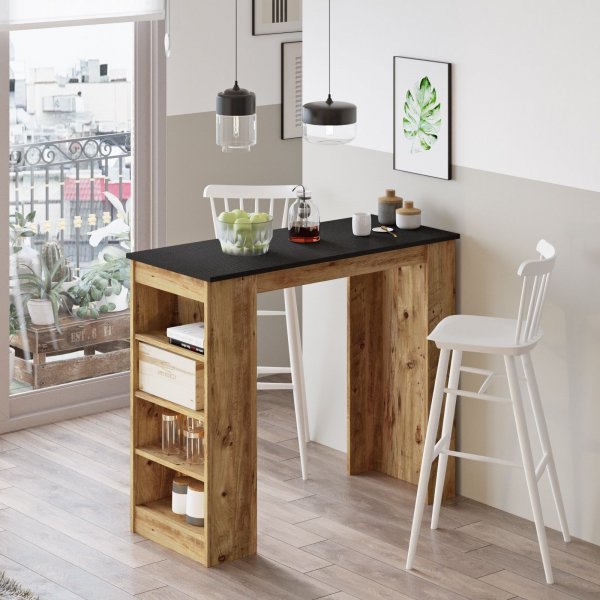 Style barbord - Furu/svart