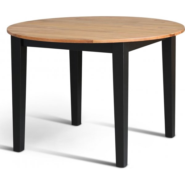 Dalar rundt spisebord i oljet eik med sorte ben 110 cm