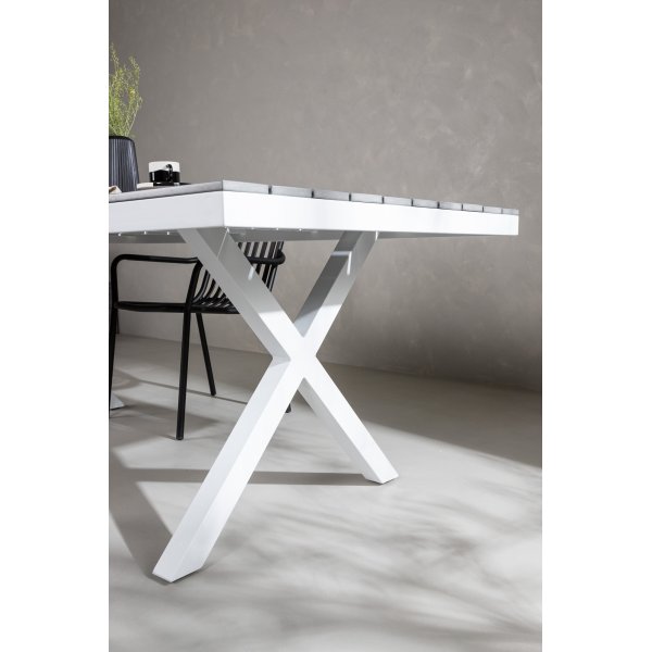 Garcia spisebord 200 x 100 cm - Lys gr/hvit