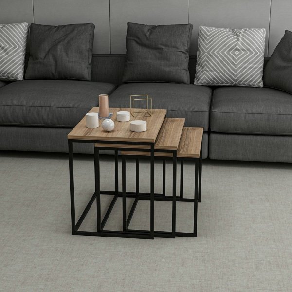 Evia bord 45/50/55 x 36/38/40 cm - Valnøtt Evia bord 45/50/55 x 36/38/40 cm - Valnøtt