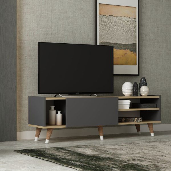 Crassia mediabenk - Safir eik/antrasitt