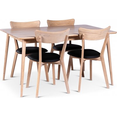 Odense spisebord 140x90 cm med 4 Eksj stoler