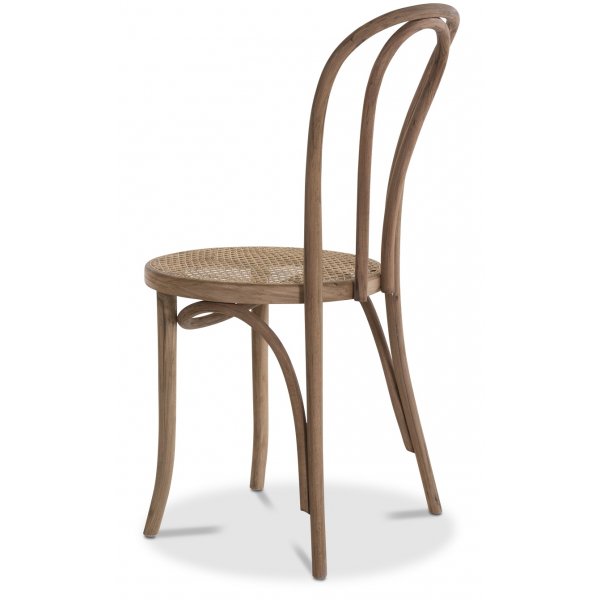 PiPi spisegruppe, rundt spisebord 120 cm inkludert 4 stk. Stol No18 i byd tre i vintage-utfrelse - Svartbeiset tre