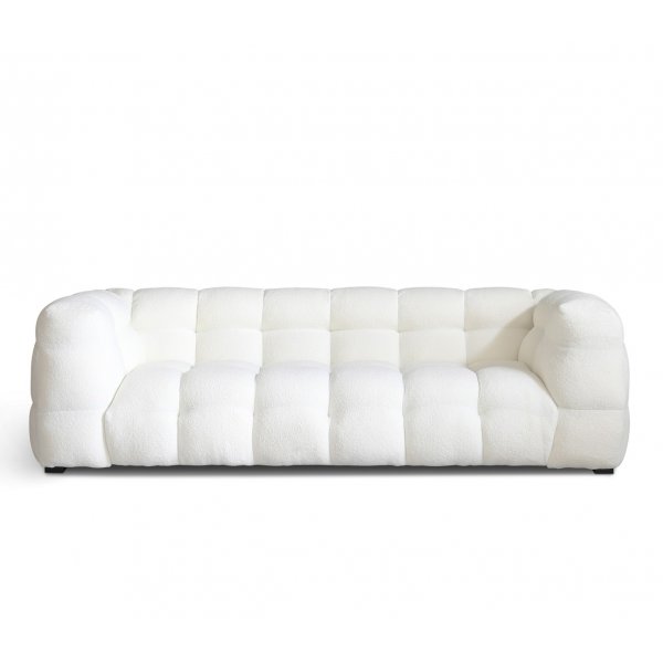 Nivou 3-seters sofa i Bouclè - Cream + Møbelføtter Nivou 3-seters sofa i Bouclè - Cream + Møbelføtter