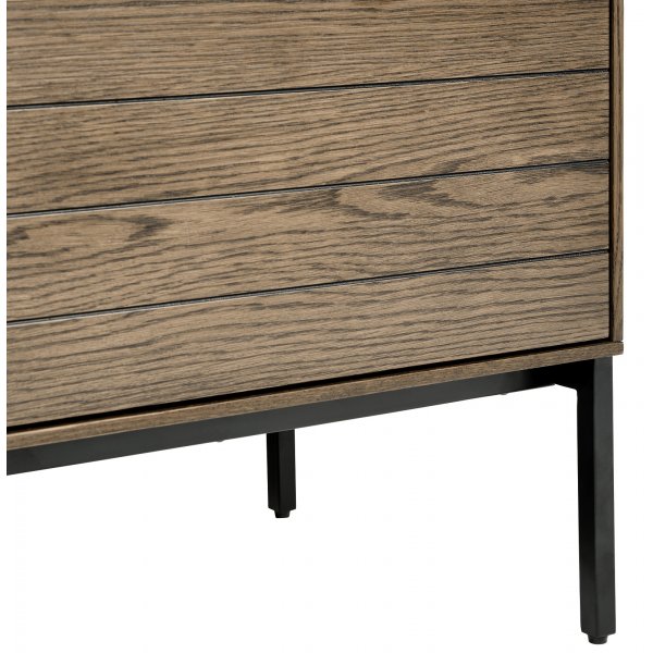 Inez TV-benk i brunoljet eik - Bredde 180 cm