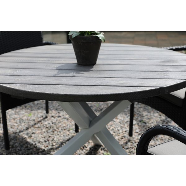 Scottsdale rundt spisebord 112 cm -Grlasert/hvit