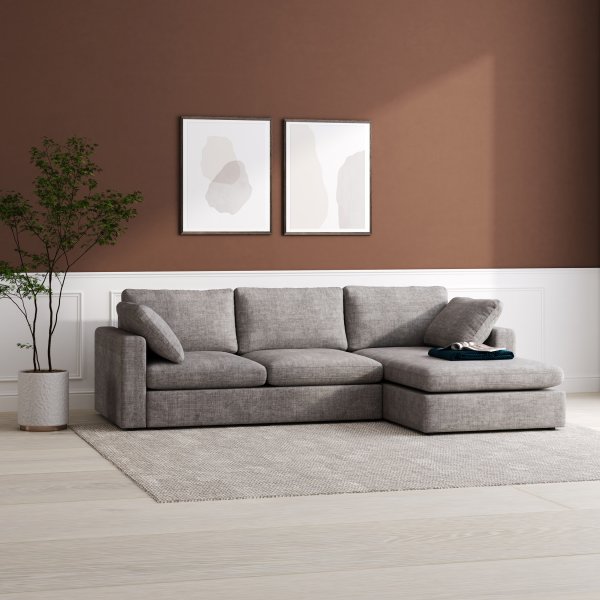 Moby gr divansofa 296 cm - Sofa med vendbar divan + Tekstilrens for mbler