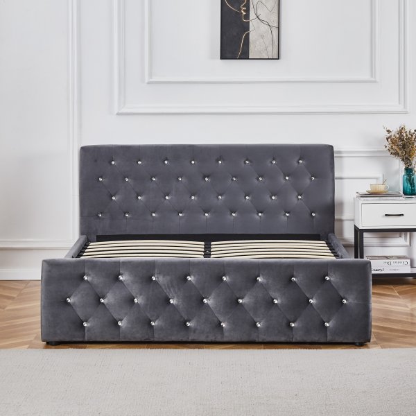 Dobbeltseng grå fløyel 180 x 200 cm - Dubai Dobbeltseng grå fløyel 180 x 200 cm - Dubai