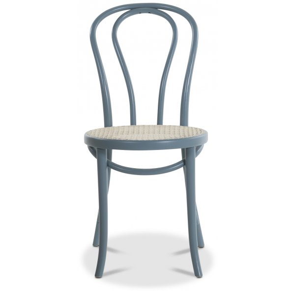 Bentwood Stol No18 Klassiker med rottingsete - Pastellbl�