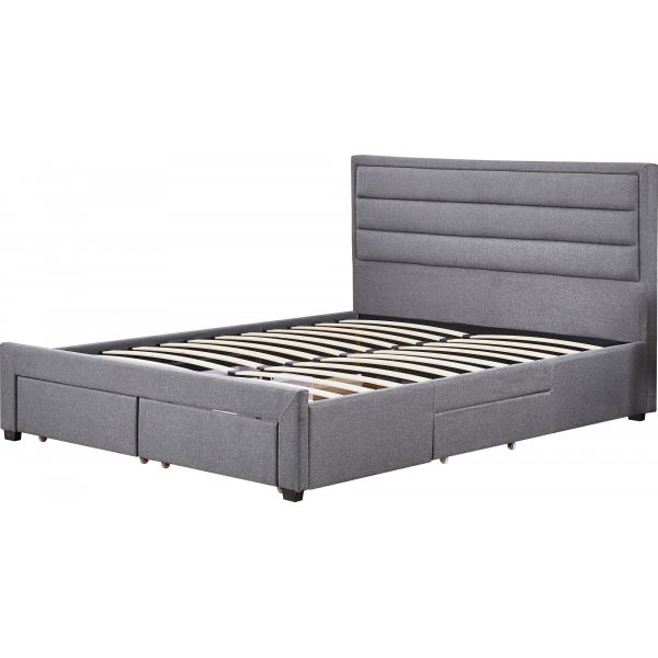 Alm hulgrå sengeramme med oppbevaring 180 x 200 cm + Tekstilrens for møbler Alm hulgrå sengeramme med oppbevaring 180 x 200 cm + Tekstilrens for møbler