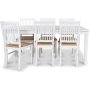 Mellby spisegruppe 180 cm bord hvit + 6 Dalar spisestoler