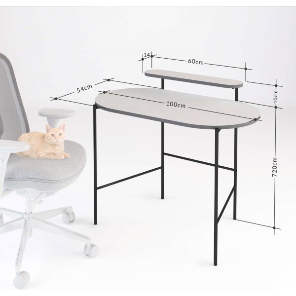 Lob skrivebord - Lys mokka