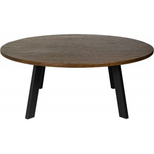 Rundt Freddy salongbord, 115 cm - Brun eikefinér/svart metall Rundt Freddy salongbord, 115 cm - Brun eikefinér/svart metall