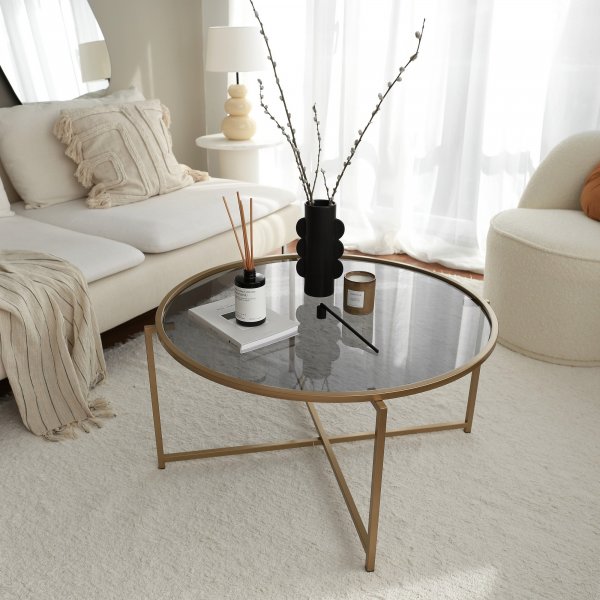 Sol salongbord 83 cm - Gull/fume