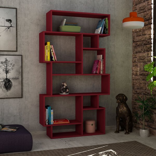 Karmato bokhylle - Vinrød Karmato bokhylle - Vinrød