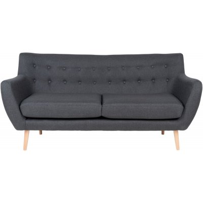 Monte 3-seters sofa - Mørkegrå/bøk