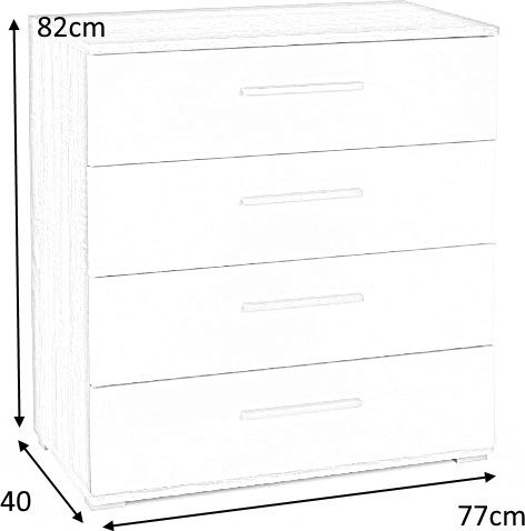 Kommode Abdel - Hvit/eik Kommode Abdel - Hvit/eik
