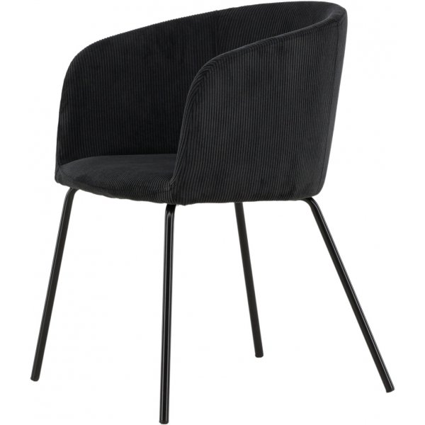 Berit spisestol - Sort kordflyel