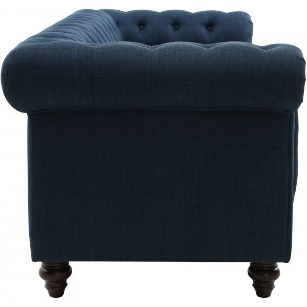 Herron 3-seters chesterfield-sofa - Blå + Tekstilrens for møbler Herron 3-seters chesterfield-sofa - Blå + Tekstilrens for møbler