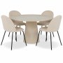 Spisegruppe Lanzo 120 cm med 4 Astrid-stoler i beige flyel