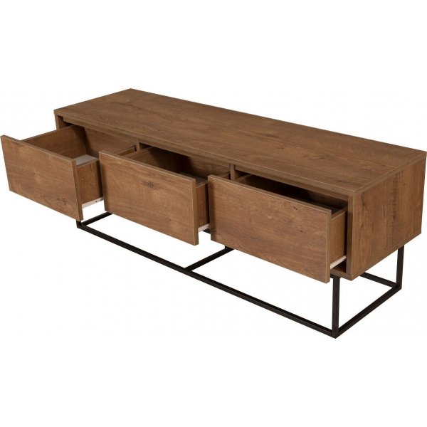 Milo mediebenk, 140 cm - Valntt/svart