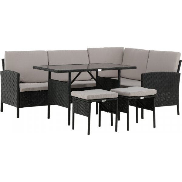 Knock hjørnesofagruppe - Sort/grå Knock hjørnesofagruppe - Sort/grå