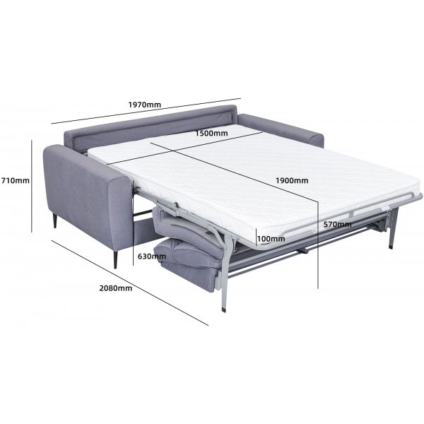 Sovesofa, fronttrukket - Grå Hoven Sovesofa, fronttrukket - Grå Hoven