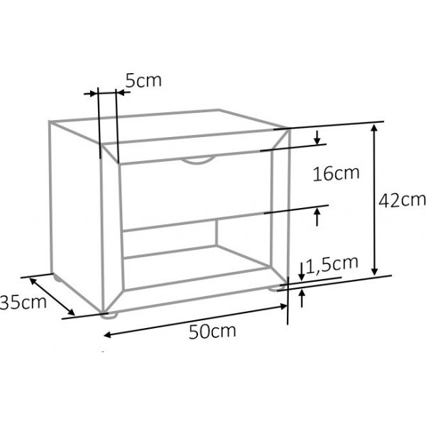 Eton 1 nattbord - Gr�nn fl�yel