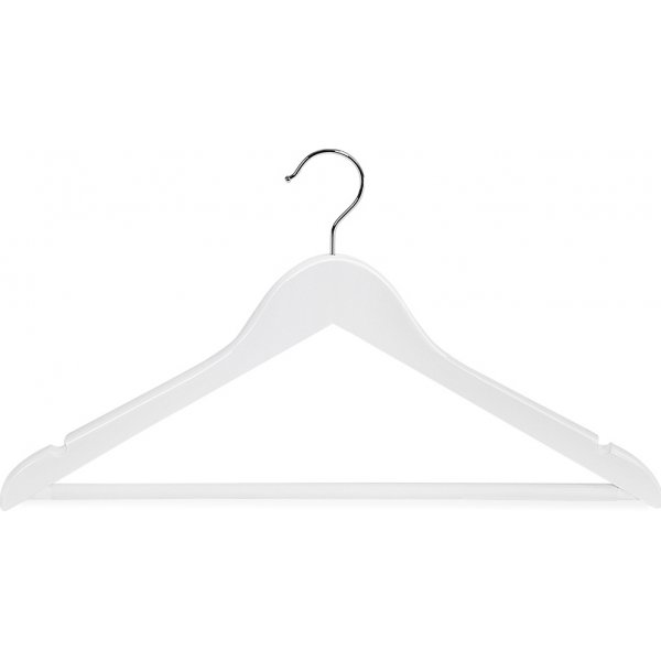 Kleshenger, tre, 44,5 cm, 50-pakning - Hvit