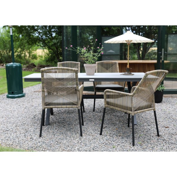 Ystad karmstol - tvinnet kunstrotting/gr pute